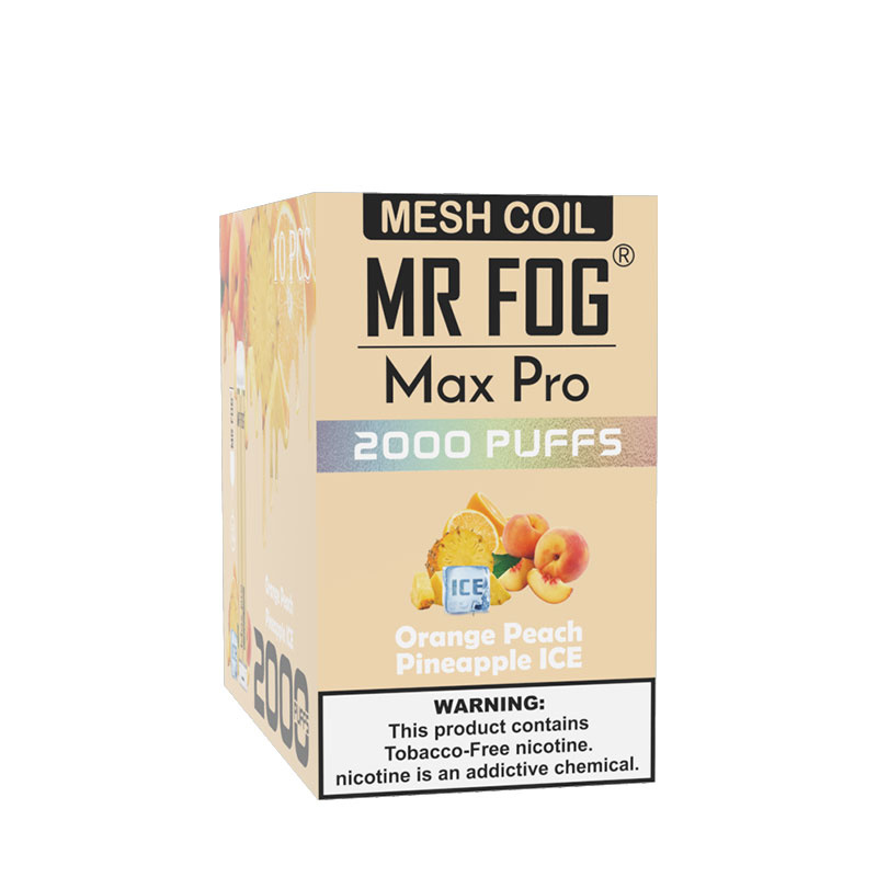 Orange Peach Pineapple On Ice - Mr Fog Max Pro 2000 Puffs - 10 Packs